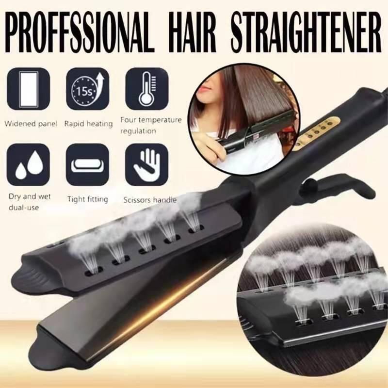 Steam hair straightener