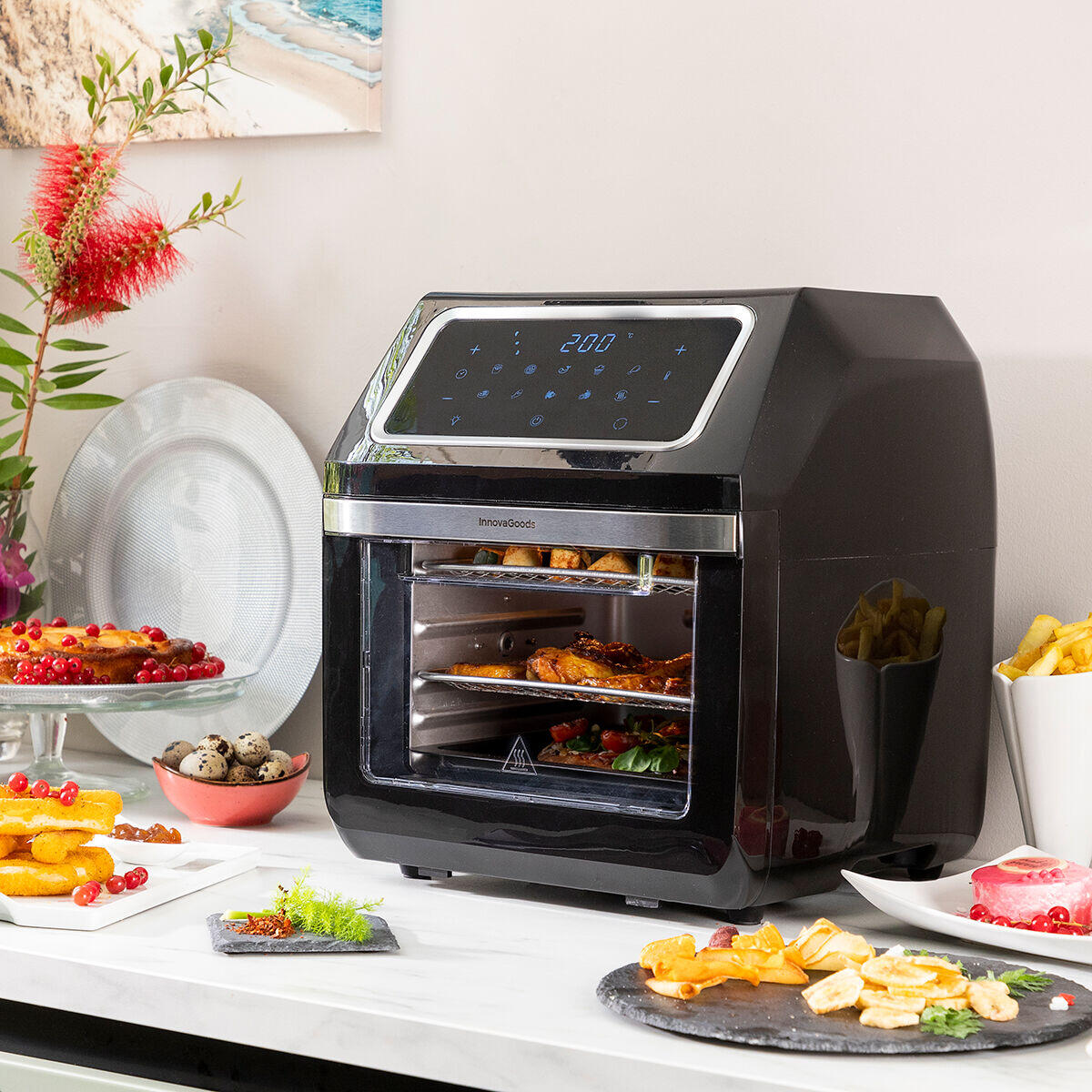 InnovaGoods Fryinn Pro Max 12000 Air Fryer Black 1800 W 12 L Stainless Steel