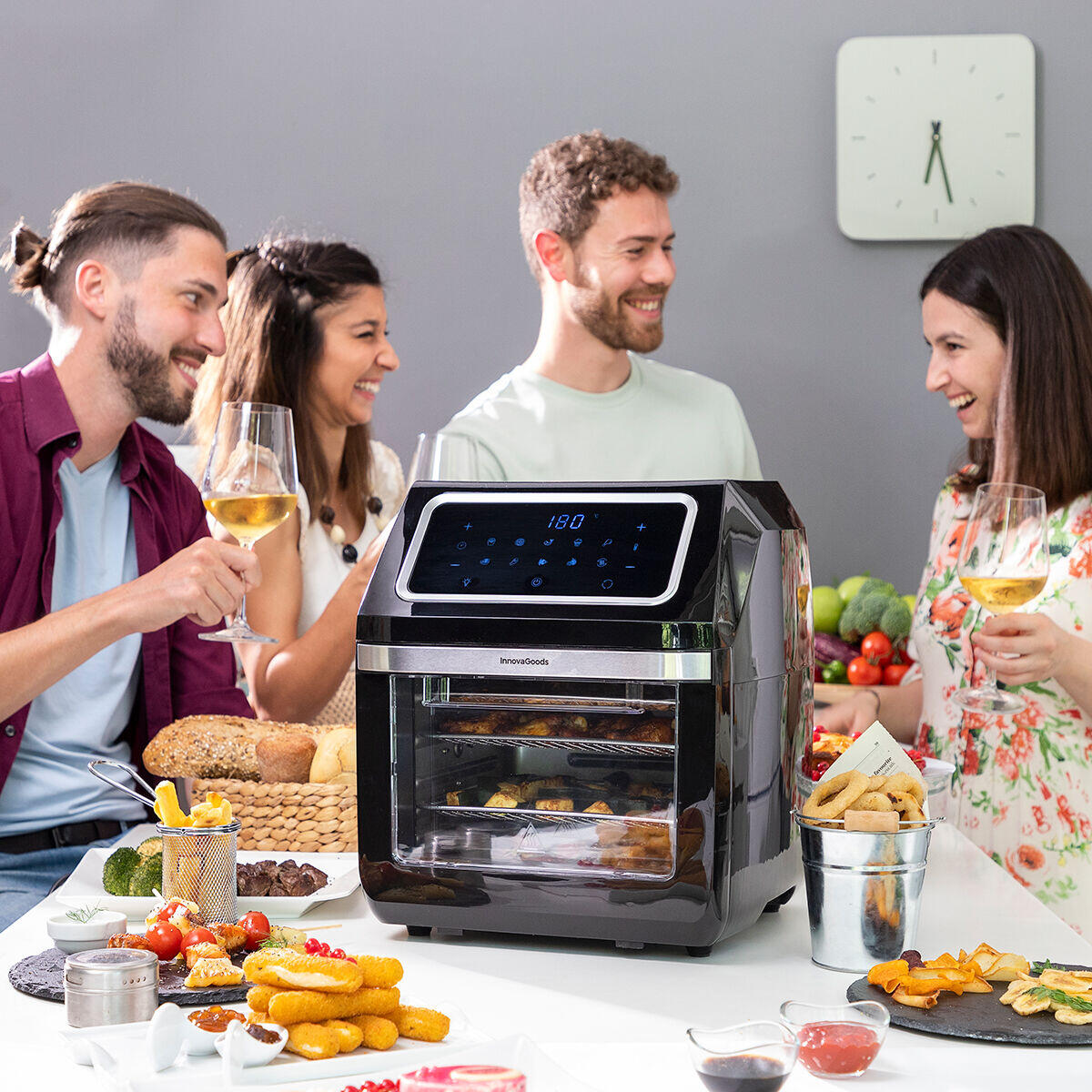 InnovaGoods Fryinn Pro Max 12000 Air Fryer Black 1800 W 12 L Stainless Steel