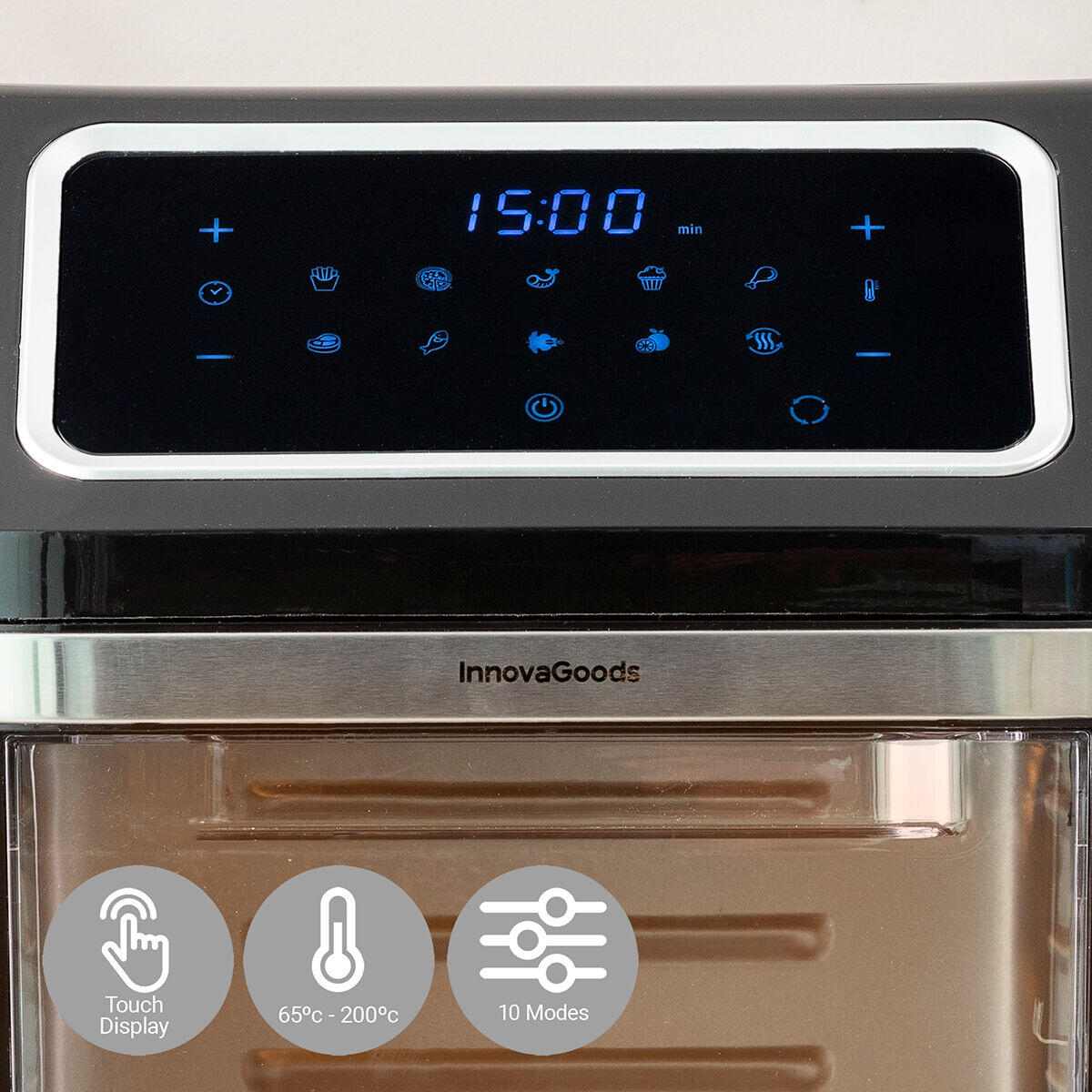InnovaGoods Fryinn Pro Max 12000 Air Fryer Black 1800 W 12 L Stainless Steel