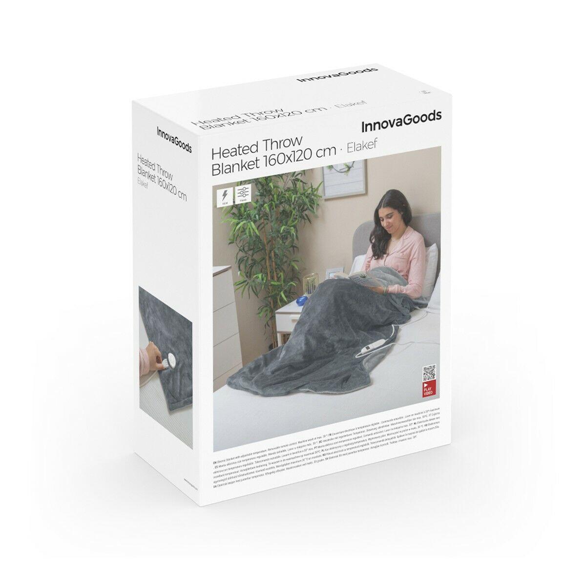 Elakef InnovaGoods Electric Blanket Gray 120 x 160 cm 160 W