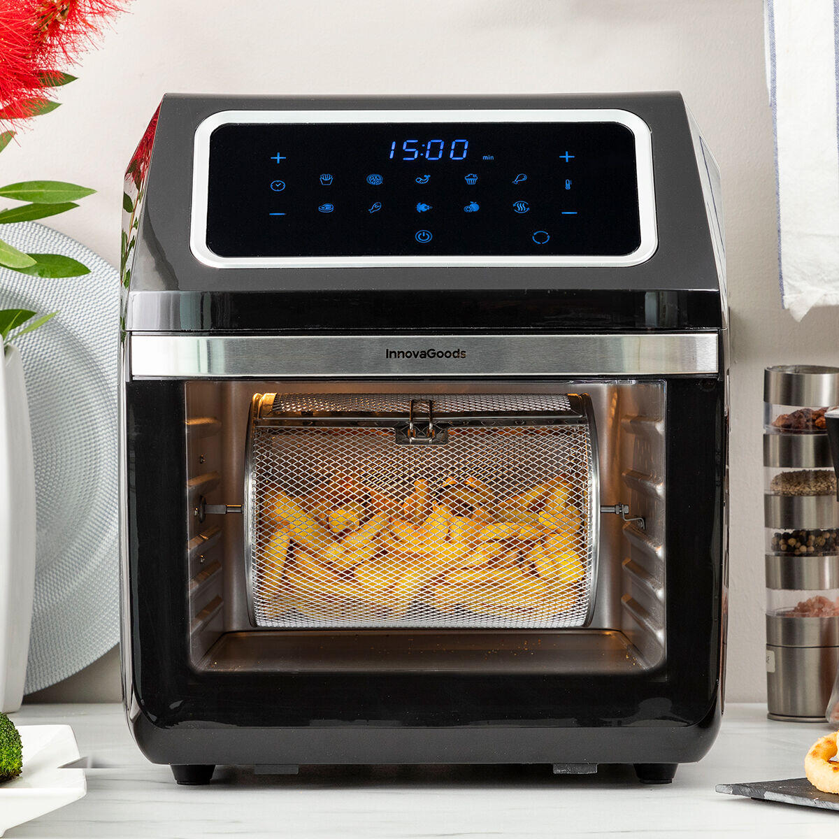 InnovaGoods Fryinn Pro Max 12000 Air Fryer Black 1800 W 12 L Stainless Steel