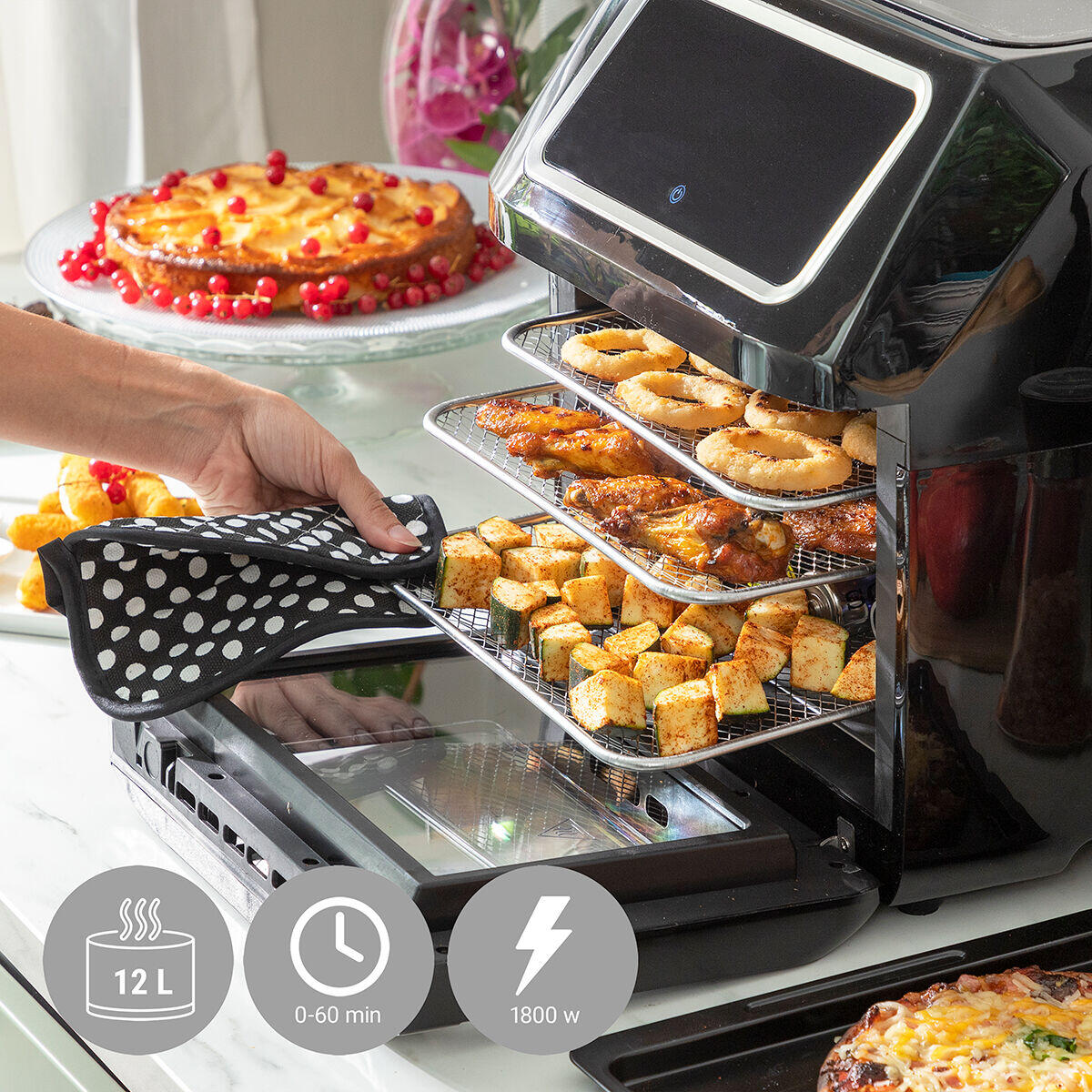 InnovaGoods Fryinn Pro Max 12000 Air Fryer Black 1800 W 12 L Stainless Steel