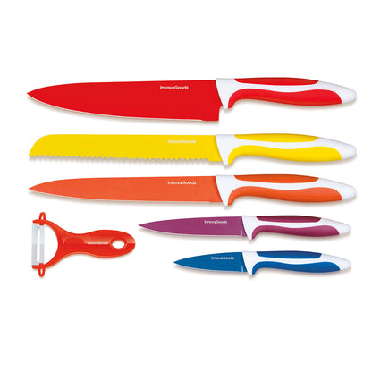 Juego de Cuchillos Cerámicos y Pelador Knoolvs InnovaGoods 6 Piezas